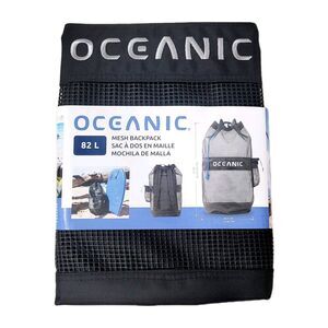 Oceanic Mesh Backpack Gear Bag 82L Black Oversized Scuba Dive Sport Bag